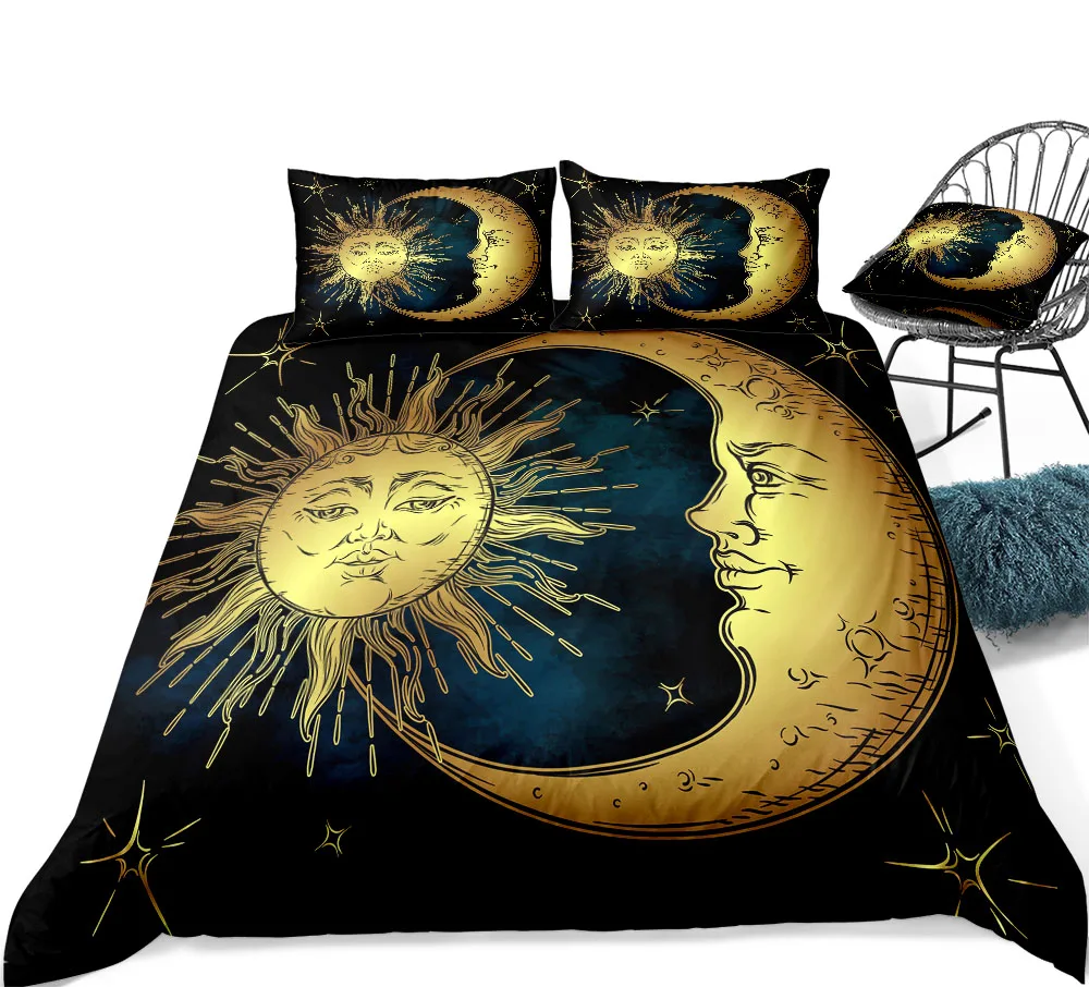 edredão boho conjuntos cama astrologia magia capa