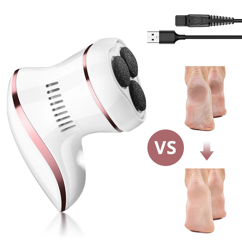 

Electric Foot File Dead Skin Callus Remover Foot Grinder Machine Foot Pedicure Tools Feet Care With 3 Grinding Head USB Charging