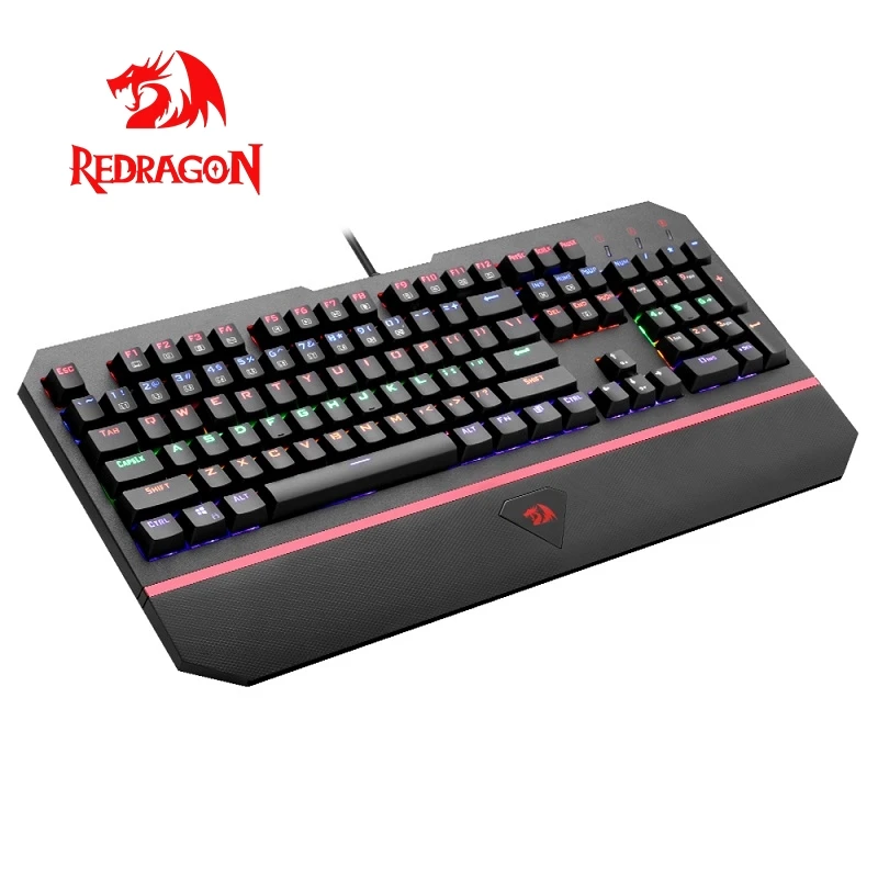 Redragon K558 Радужная USB Механическая игровая клавиатура эргономичная светодиодная