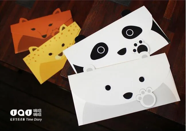 2 шт./лот Творческий милое животное панда собака Стиль бумага крафт конверт корейский поздравительные открытки канцелярские