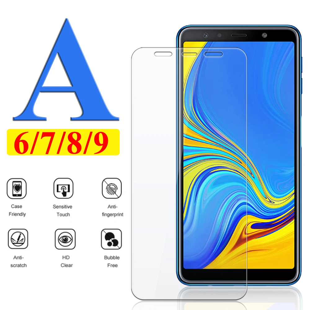 Защитное стекло на samsung A8 2018 протектор экрана A6 Galaxy A7 закаленное Sansung Samsun A9 A 6 7 8 9 A750