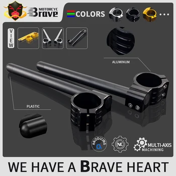 

Cafe Racer Motorcycle Handlebar Racing Adjustable CNC 37/38/41/43/45/46/48/50/51/52/54 mm Clip On Fork Handle Bar