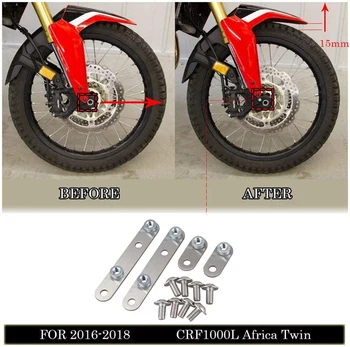 

NEW-Motorcycle Stainless Steel Front Fender Mudguard Lift Riser Bracket Kit for Honda CRF1000L Africa Twin 2016-2019