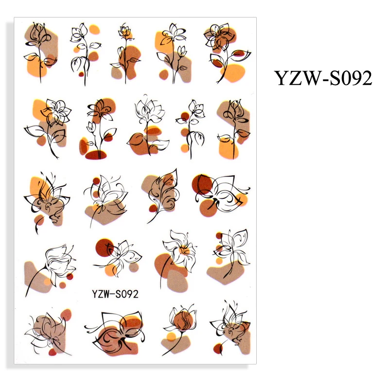 

3D Stickers for Nails Adhesive Blooming Flowers Leaf Nail Art Decorations Trend Pattern Design Sticker Nail Foil Accessories