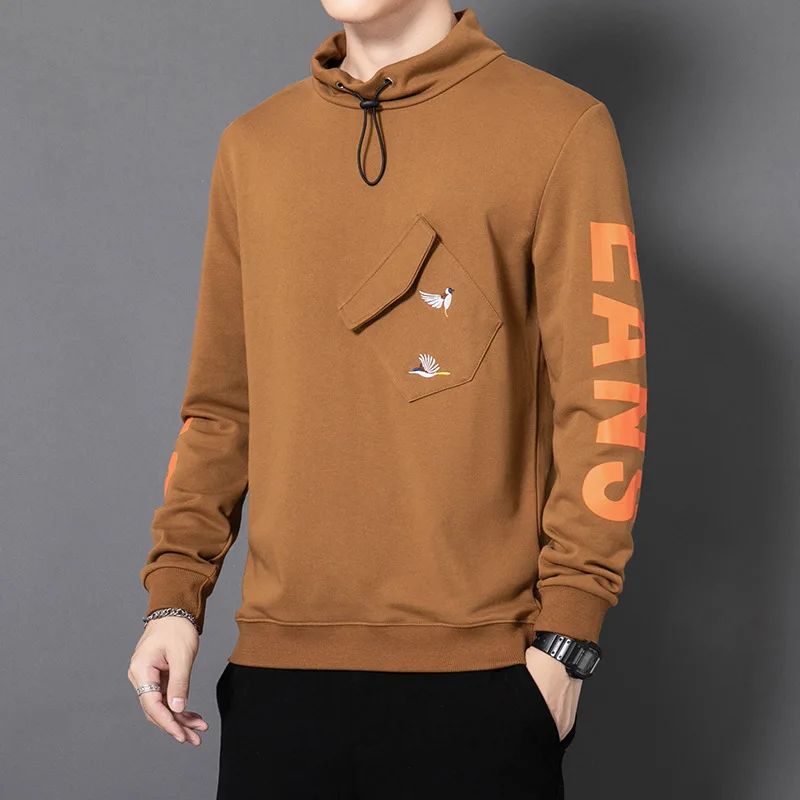 

Мужская одежда для отдыха с круглым вырезом и длинными рукавами, мужской простой тренд, красивая приталенная Повседневная Удобная одежда, спортивный костюм, Топ