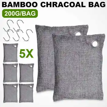 

5 Bag/Set Air Purifier Bag Car Home Bamboo Charcoal Dehumidifier Odor Remover Air Purifying Bag Natural Air Freshener Bags 500g