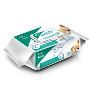 

100 pcs/bag 100 draw baby wipes with lid No alcohol and no irritation bactericidal antibacterial for absolute skin