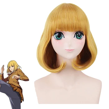 

Ktip Up Anime Midorikawa Hana Cosplay Wig Golden Blonde Short Bob Hairstyle Flat Bangs Prison School Synthetic Full Hair Women