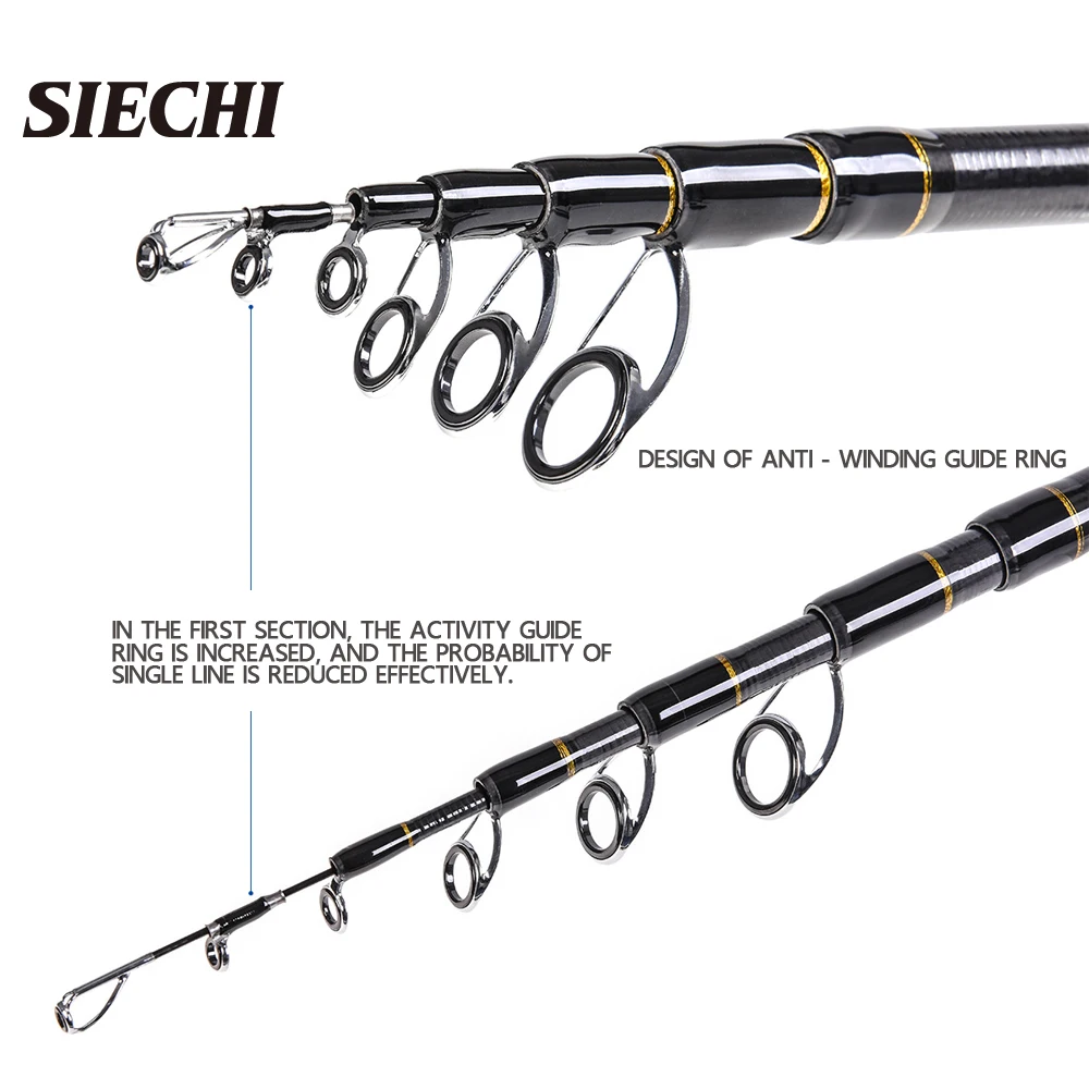 SIECHI NEW 1.8M 2.1M 2.4M 2.7M Spinning Fishing Rod Telescopic