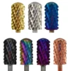 RolinStar 6.6 Large Barrel 4XC Gold Silver Dark Purple Blue Rainbow Rose gold 7 different color nail drill bits milling 1