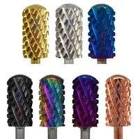 RolinStar 6.6 Large Barrel 4XC Gold Silver Dark Purple Blue Rainbow Rose gold 7 different color nail drill bits milling 1