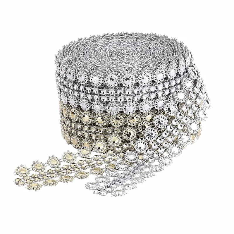 

Hollow gold and silver plum plum row drill plastic plating double row net drill hollow satin ribbon grosgrain ribbon