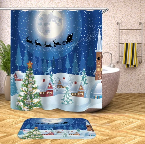 Дизайн Cortinas Navidenas занавеска для душа Рождественская Cortina Bano Navidad Jesus Christ занавеска для ванной комнаты олень - Цвет: yl1373