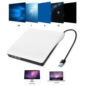 

USB 3.0 Slim External DVD RW CD Writer Drive Burner Reader Player Optical Drives For Laptop PC