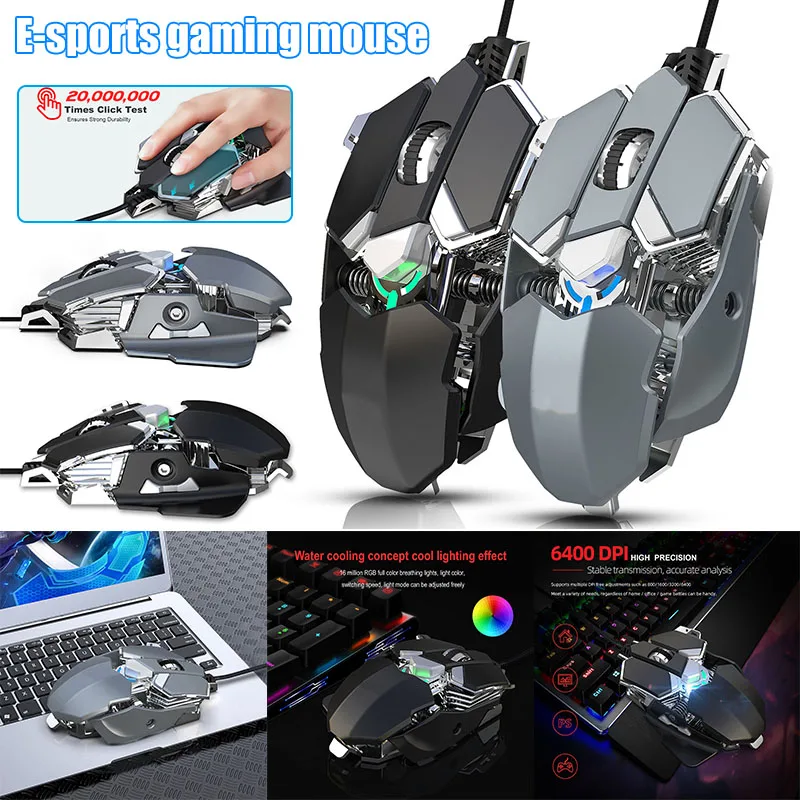Механическая игровая мышь Проводная 6400 dpi программируемая 9 клавиш компьютерная геймерская мышь новое поступление