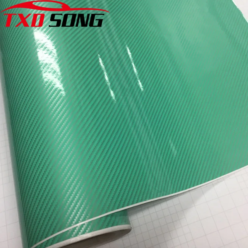 Tiffany blue Premium Twill 2D Глянцевая виниловая пленка из углеродного волокна для
