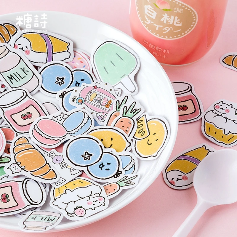 45 шт./кор. Kawaii закуски карман серии наклейки для скрапбукинга DIY наклейки для украшения дневник школьный Эсколар Papeleria