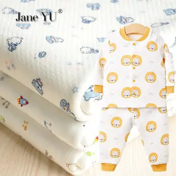 

JaneYU Cute Printing Knitting Cotton Clip Fabric Autumn Clothes Warm Clothes Baby Clothes DIY Fabric