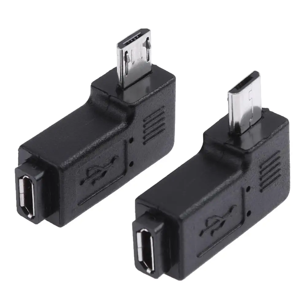 2pcs Micro USB 90 Degree Adapter - Female to Male Connector with Left + Right Angle Description Image.This Product Can Be Found With The Tag Names Adapter, Computer Cables Connecting, Computer Peripherals, PC Hardware Cables Adapters
