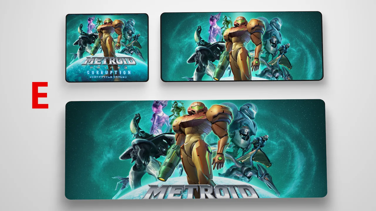 E Metroid Самус Аран онлайн аниме игровой коврик для мыши профессиональный пк большие коврики - Цвет: E