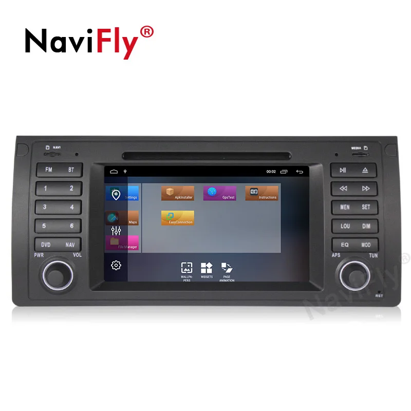 Flash Deal NaviFly Android 9.1 Car GPS DVD Navigation for BMW 5 series E39 X5 E53 Multimedia player Stereo Wifi Quad Core RAM 2G ROM 32G BT 2