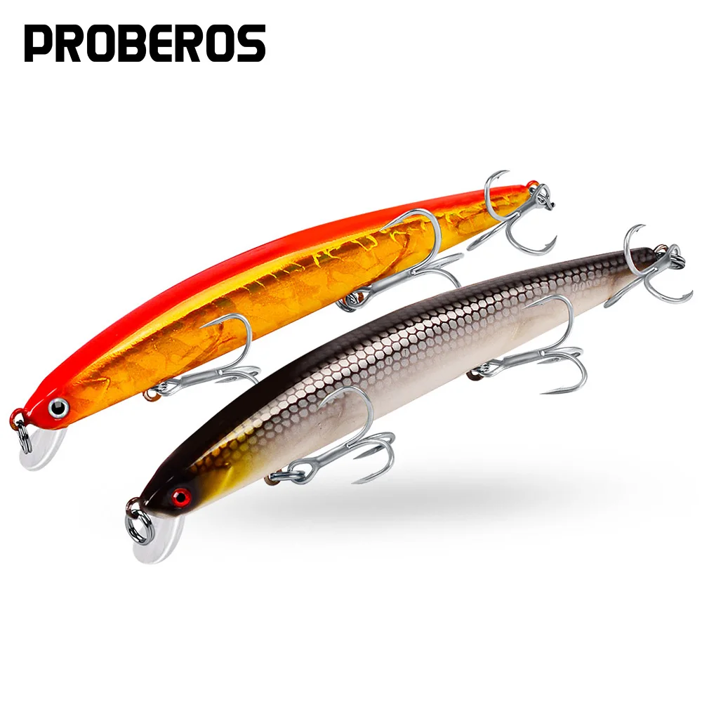 PROBEROS 1PCS Fishing Bait 12.5cm-15.5g Sinking Minnow Baits Long Casting  Wobblers Artificial Hard Baits Swimbaits Fishing Isca