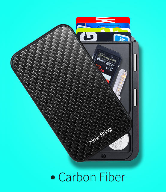 Minimalist Wallet Rfid Carbon Fiber Wallet For Anti Theft Credit Bank Cards