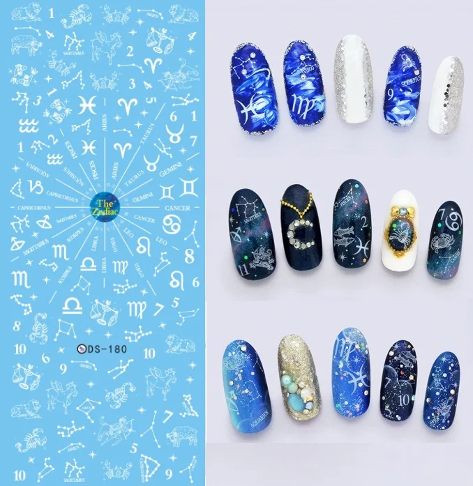 Надписями! Лак для ногтей переводная вода деколь декорации дизайн ногтей Наклейка для ногтей Советы красоты - Цвет: CDS180