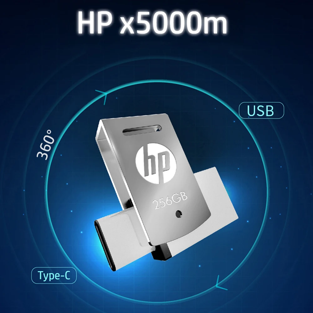 Hp Dual USB 3,1 диск OTG type-C флэш-накопитель металлический 32 Гб 64 Гб 128 ГБ мини флэш-диск Флешка для смартфона ноутбука флэш-накопитель
