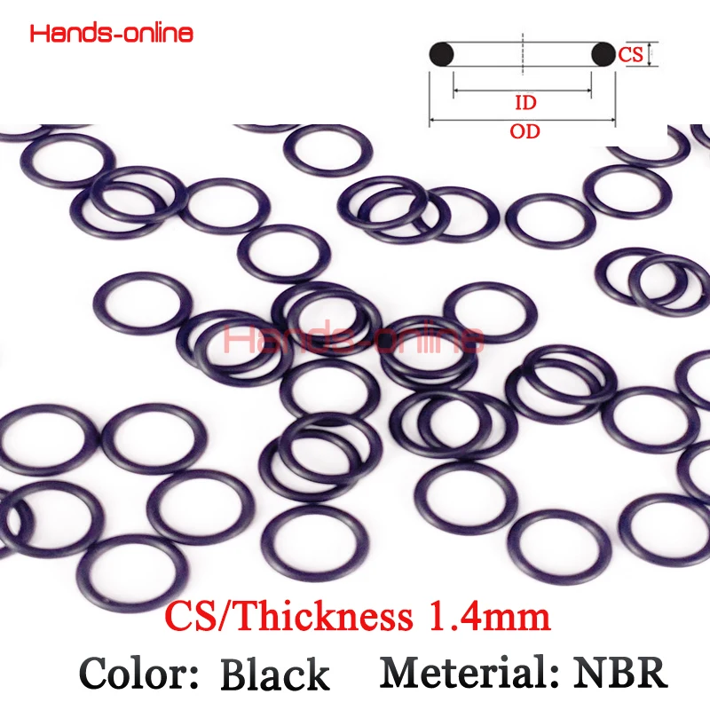 10pcs/Lot NBR Rubber Thickness 1.4mm wire ring gasket Oring Mechanical Seal Ring Gaskets oil water seals ID 1.2-90mm | Обустройство