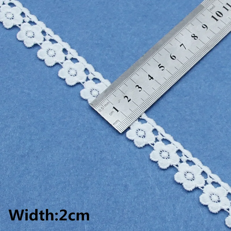 White Cotton Embroidered Lace Trim Ribbons Fabric DIY Sewing Handmade Craft Materials 5yards lace fabric,lace ribbon,lace sewing supplies,lace sewing accessories,lace accessories,lace garment accessories,lace decoration,cotton ribbon