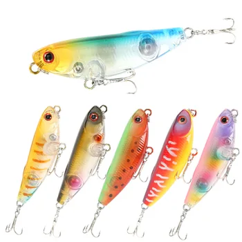 

Pencil fishing gear lure top water creature artificial hard baits walk the dog floating 50mm 5g fishing for bass pike perch