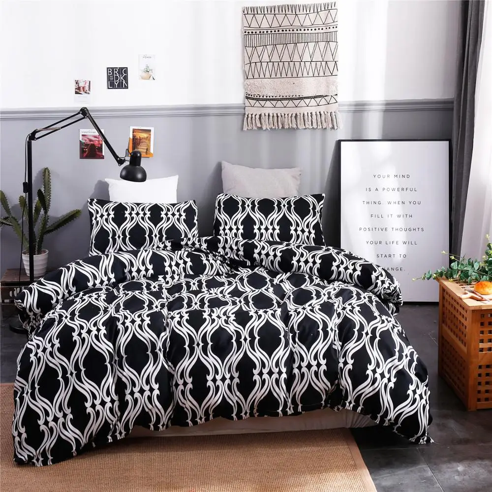 

home textile bedding set luxury nordic style minimalist geometric graphic pattern Quilt cover Pillowcase Duvet Cover 2/3Pcs