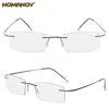 Titanium Frame Ultra Light Memory Super Stretch Temple Anti-fatigue Rimless Reading Glasses 0.75 1 1.5 1.75 2 2.25 To 4 6