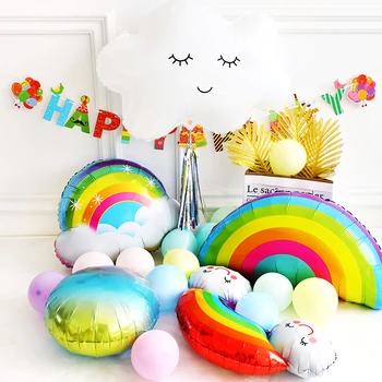 

1pc Cartoon Rainbow Smile Cloud Balloons Cute Unicorn Foil Balloon for Happy Birthday Baby Shower Supplies Unicorn Party Decor