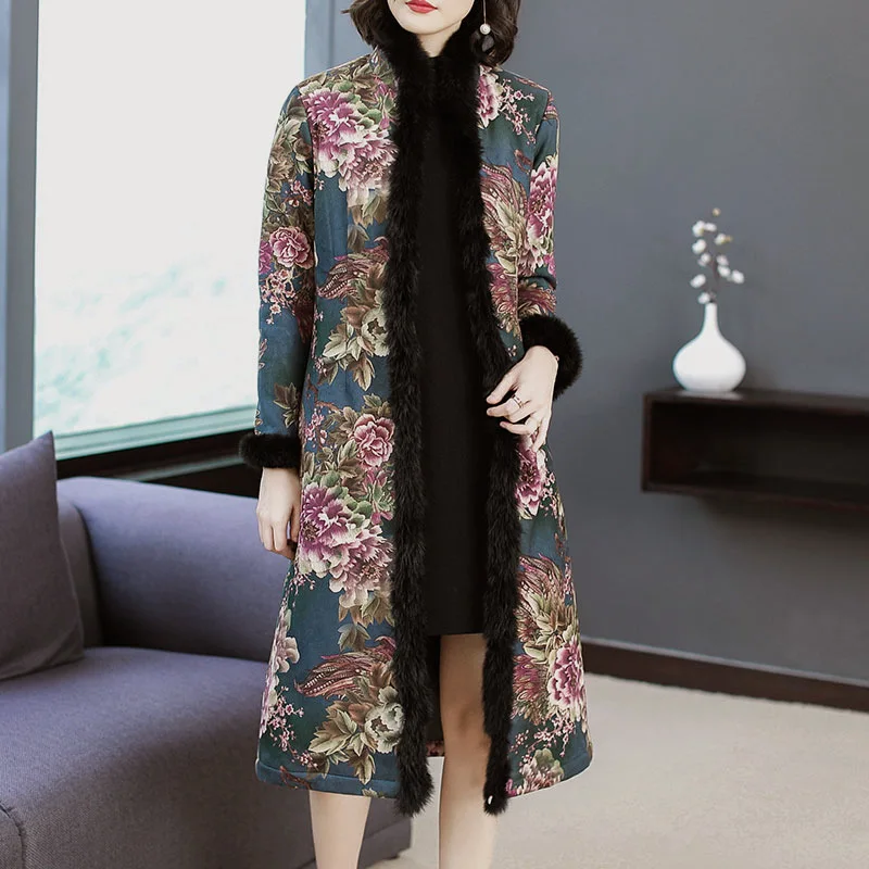 

Nk6690 @ 2019 Cheongsam Improved Authentic Cheongsam Traditional Warm Thick Suede WOMEN'S Dress Daily Life Cheongsam