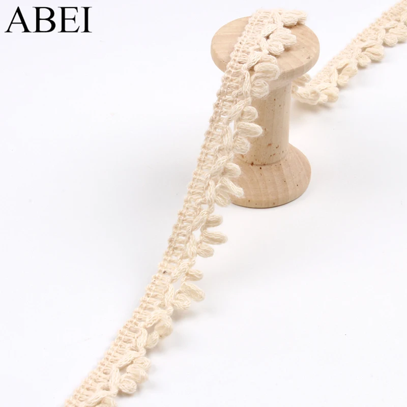 

10yards 15mm 100% Cotton Lace Trims Beige Cotton Ribbon DIY Handmade Material Garments Accessories