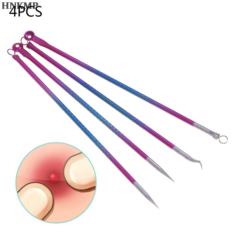 Uds puntos negros acné partículas de grasa apretando belleza acné herramienta acné aguja mini aguja de acero aguja larga muñeca needlecrochet