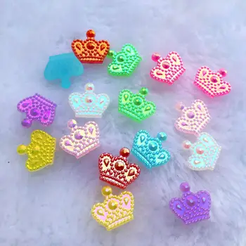 

Wholesale 960pcs/lot 12mm Kawaii Acryl Crown colorful acryl rhinestone cabochons accessories -HA89