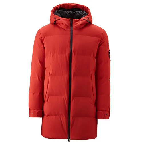 20Red Giordano мужской пуховик средней длины с капюшоном и набивкой из натурального утиного пуха - Цвет: 20Red