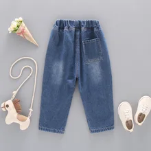 Г. Осенние новые стильные детские штаны в Корейском стиле для мальчиков; модные джинсы с пистолетной сумкой