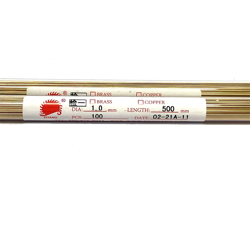 Ziyang Drill Hole Brass Electrode Tube Single Hole OD1.0*500mm ID 0.3mm for EDM Drilling Machine