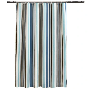 

Shower Curtain Waterproof Eco-Friend Mediterranean Striped Quick-Drying Print Purity for Bathroom Washroom Home Polyester