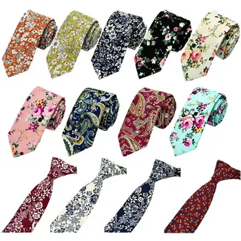 

Men's Flower Ties Cotton Tie Handmade For Men Men's Cotton Print Tie Fashion Casual Tie Party Supplies Wedding Party Casual Gift