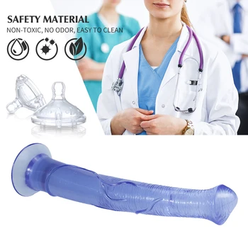 Soft Jelly Penis Super Long Dildo with Powerful Sucker Female Masturbation Tool Prostate Stimulator G-spot Vagina Stimulator 5