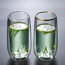 330 мл двухслойная стеклянная чайная чашка с двойными стенками Стеклянная чашка пивная кофейная чашка ручная работа здоровый напиток кружка чайные кружки Посуда для напитков