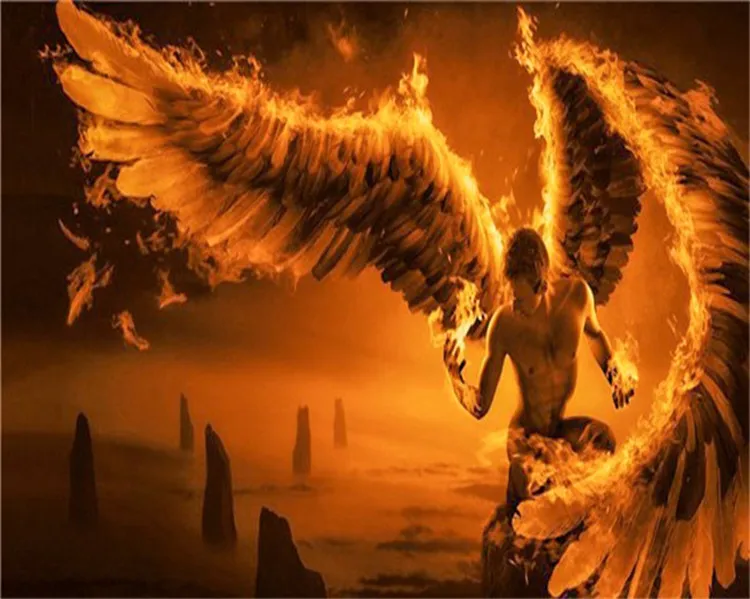 

Flame angel Stitch Kit Crystal Diamond Embroidery Painting Cross Stitch Home Decor Craft needlework