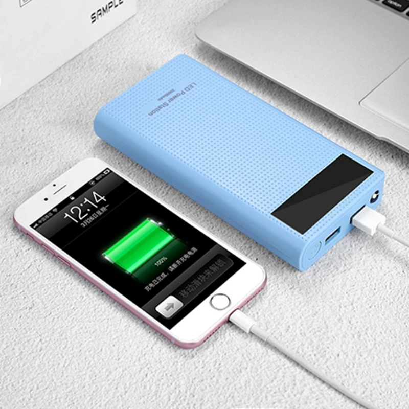 

Type C Dual USB QC3.0 7x 18650 Battery DIY Power Bank Box Charger For Cell Phone