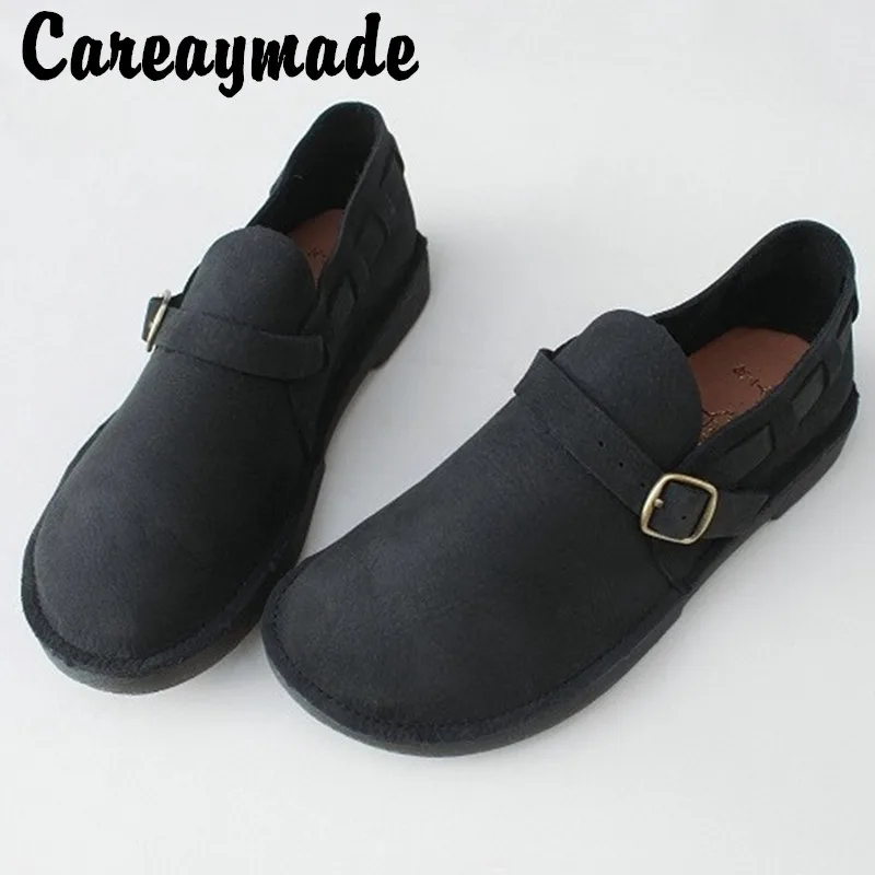 Женские туфли Careaymade из натуральной кожи на плоской подошве дышащие удобные