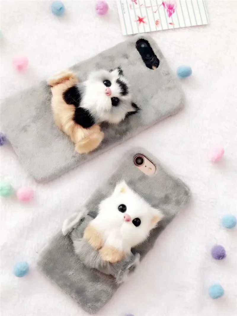 

Creative cartoon trunk cat for oppo vivo r9 r9s r11plus x7plus x20 x23 mobile phone case plush cute pet cover
